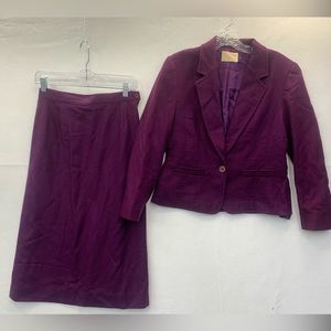 VINTAGE PENDLETON Purple Wool Suit Jacket Blazer and Skirt size 6